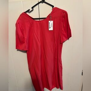 Brand new puff sleeve mini “tomato” colored dress